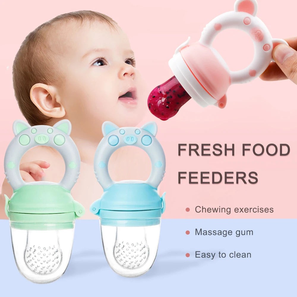 Silicone Fresh Food Nibbler Baby Feeder Kids Boy Girl Fruit Nipples Feeding Safe Infant Baby Supplies Nipple Soother Bottles