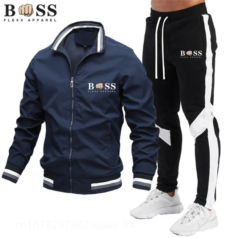 New Mens Tracksuits 2025 Men Sets Sweatshirt+sweatpants Tracksuit Zipper Stand Collar Sports Suit Jogging Fitness Men Clothing