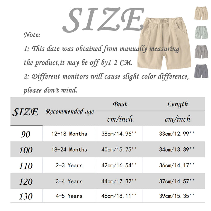 2025 New Kids Boys Casual Shorts Summer Solid Color Toddler Beach Pants 1 2 3 4 5Years Kids Capris Shorts Pants Children Clothes