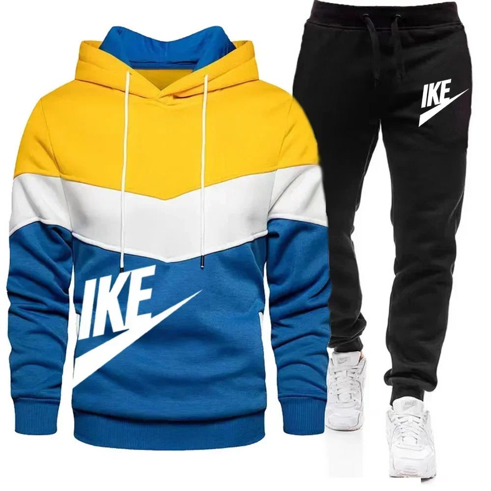 2025 New Men's Autumn Winter Sets Zipper Hoodie+Pants Pieces Casual Tracksuit Male Sportswear  Clothing