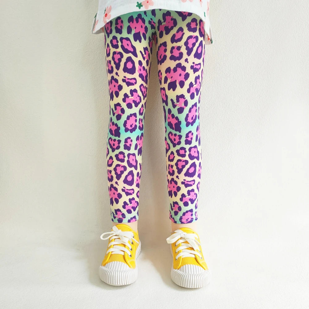 Girls Leggings Summer Kids Print Pants Babys Girls Skinny Leggings Children Girl Slim Elasticity Trousers Pencil Pants 2-13 YEAR