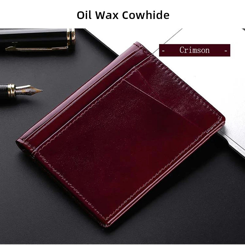 YUECIMIE Super Slim Soft Wallet Genuine Leather Mini Credit Card Holder Wallets Purse Thin Small Card Holders Men Wallet