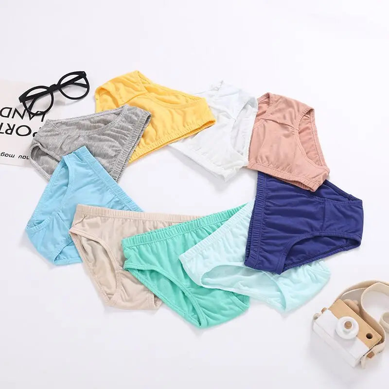 12pcs/Lot Pure Color Boys girls Panties Cotton Underwear Shorts Kids Briefs Clothes Children Pants