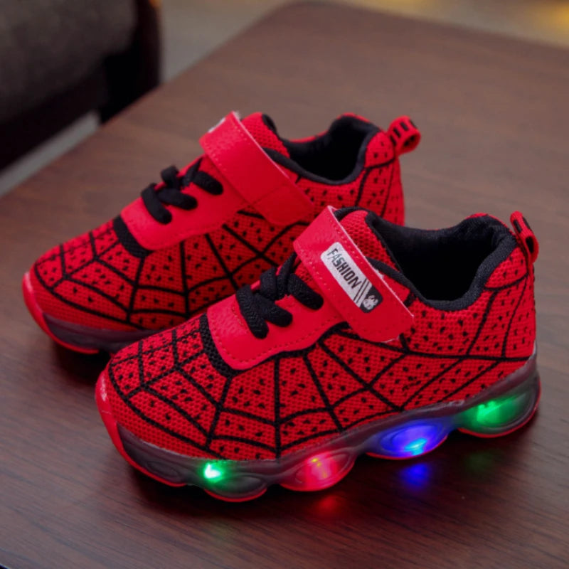 Disney Children's Sneakers Spiderman Boys Casual Shoes Spring Summer New Mesh Breathable Student Shoes Kids Anti-slip Casual Sho