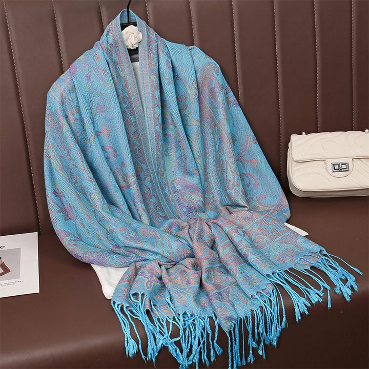 Tassel Blanket Design Thick Pashmina New Winter Warm Shawl Wrap Cashmere Scarf Women Neckerchief Poncho Stoles 2025