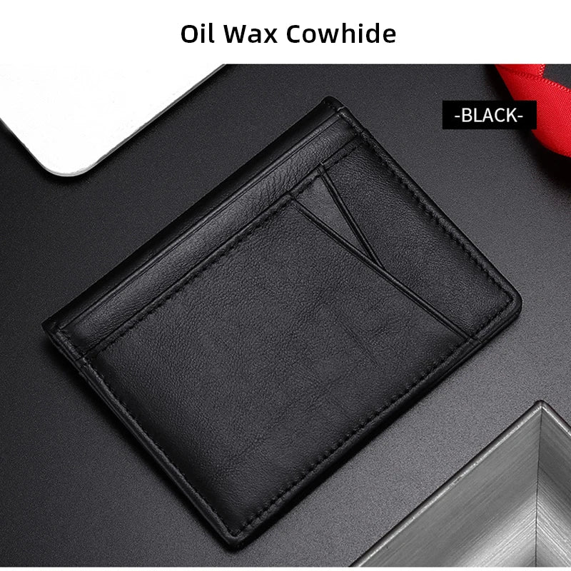 YUECIMIE Super Slim Soft Wallet Genuine Leather Mini Credit Card Holder Wallets Purse Thin Small Card Holders Men Wallet