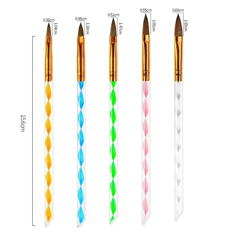 5/20Pcs Nail Art Brush Design Tip Painting Drawing Carving Dotting Pen Professional Nail Brushes Set Nail Art Manicure Tools