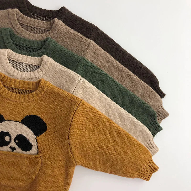 MILANCEL Kids Baby Clothes Sweaters Pullover Cartoon Boys Girls Knitwear Korean Style Children Infant Pullover Outwear