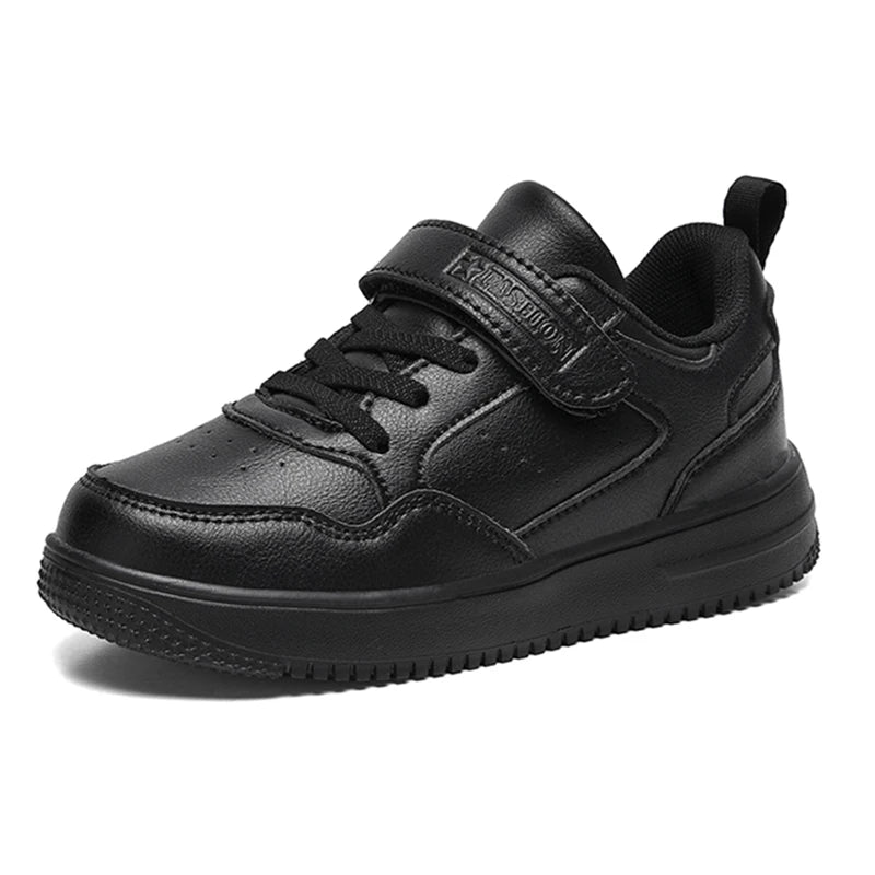 Children Sneaker Boys Casual Shoes Black Leather Flat Student Walking Shoes Non-slip Girl Lightweight Sports Tennis Footwear