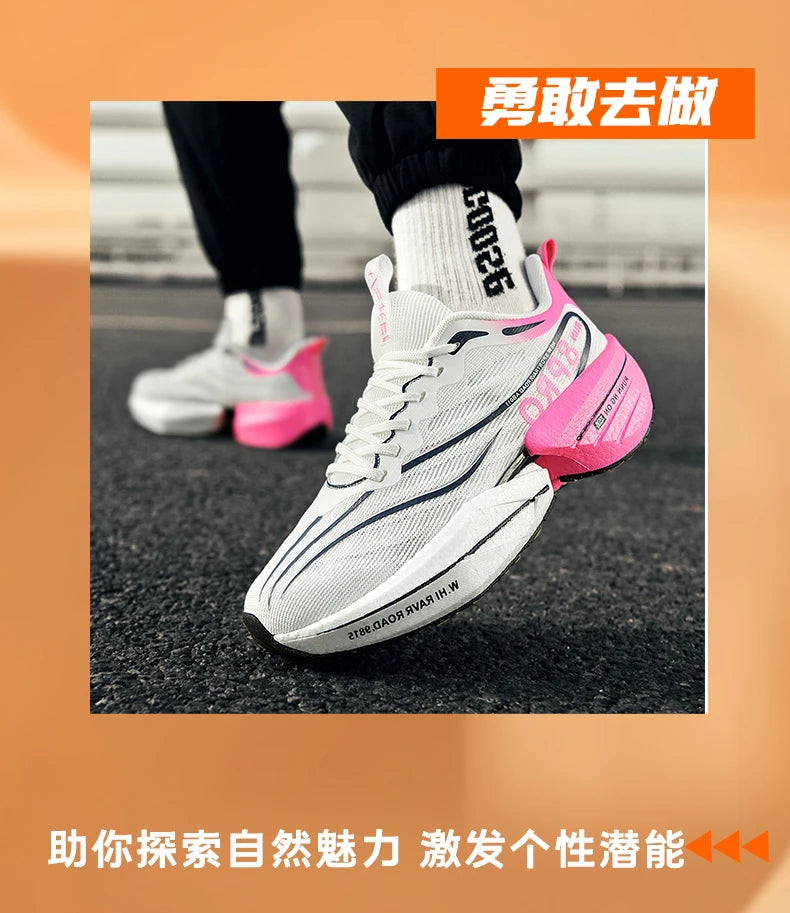 Marathon Air Cushion Carbon Plate Sports Running Shoes Men Breathable Lightweight Women Comfortable Nonskid Speciality Sneakers