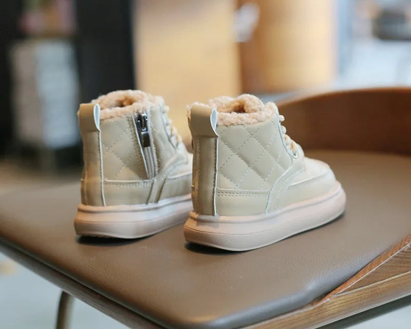 Autumn Winter Kids Boots Warm Plush Boys Toddler Girls Boots Fashion Clith Children Casual Shoes Boys Girls Boots for Kids