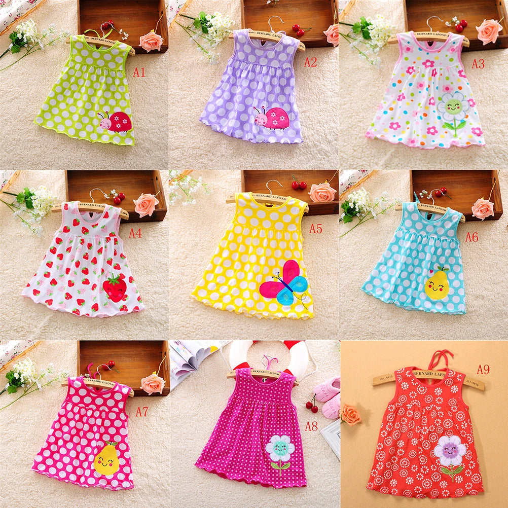 0-24M New borns Cotton Flower Sleeveless Dresses Baby Girls Summer Multi Pattern Clothes Kids Princess Dress for 0-2Y Children