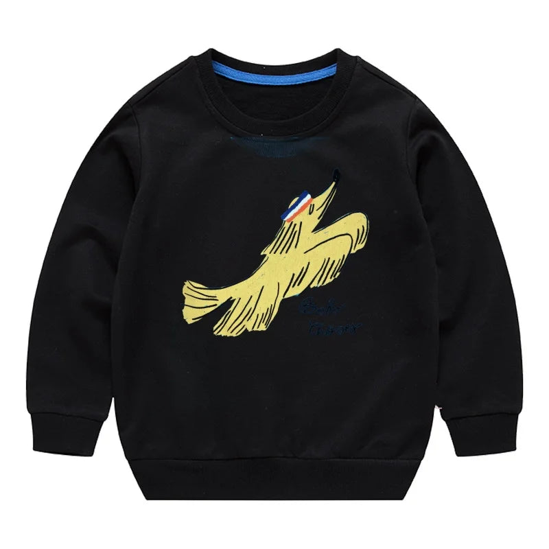 2024 New Autumn Boys Sweatshirts Cotton Kids Hoodies Casual Cartoon Printting Shirts Baby Boy Clothing 2-7 Years Children Tops