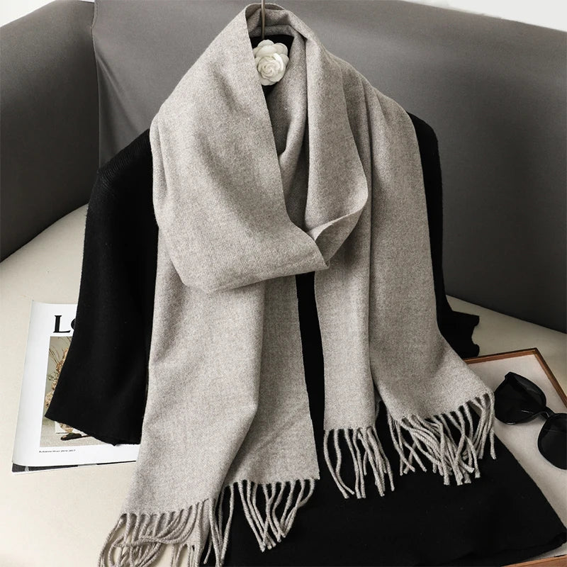 New 62 Color Winter Scarf For Women Long Warm Cashmere Scarves Hijab Solid Lady Shawl Wrap Female Pashmina Bandana Head Scarfs