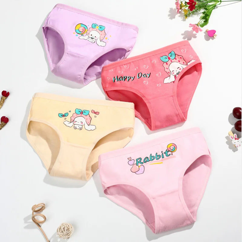 4 Pieces/lot Design Children's Girls Panties Cotton Soft Pretty Cartoon Unicorn Child Underwear for Girls Kids Boxer Breathable