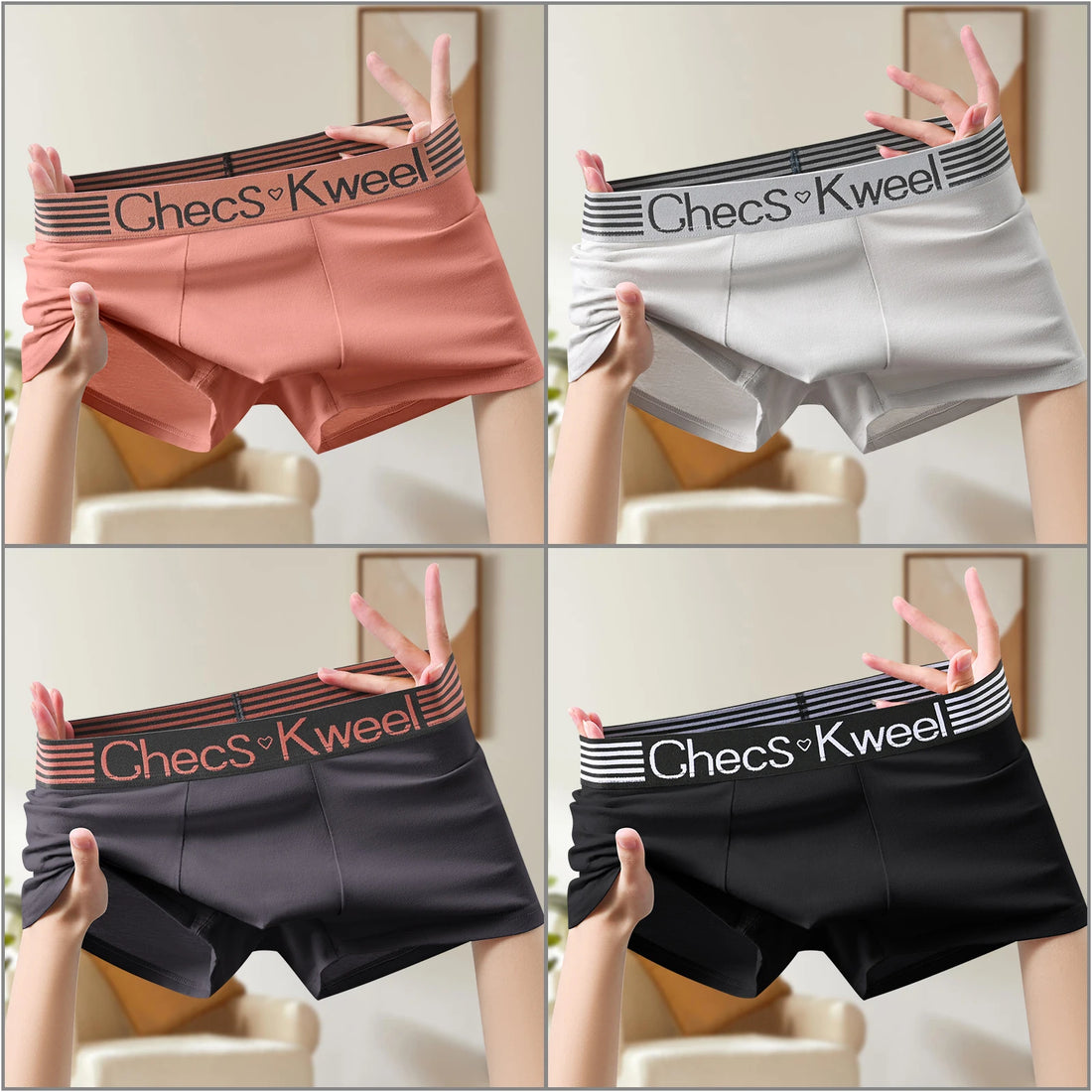 4Pcs Boxer Shorts Men's Underwear Sexy Panties Cotton Boxers Man Underpants Male Shorts Homme U Convex Lingerie Free Shipping