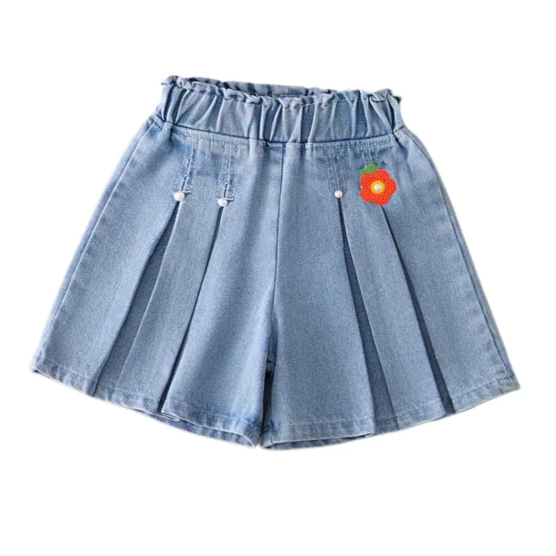 1PCS Girls Shorts Kids Denim Pants Casual Jeans Children Cartoon Printed Clothing Teenagers Short Trousers Kids Infant Gifts