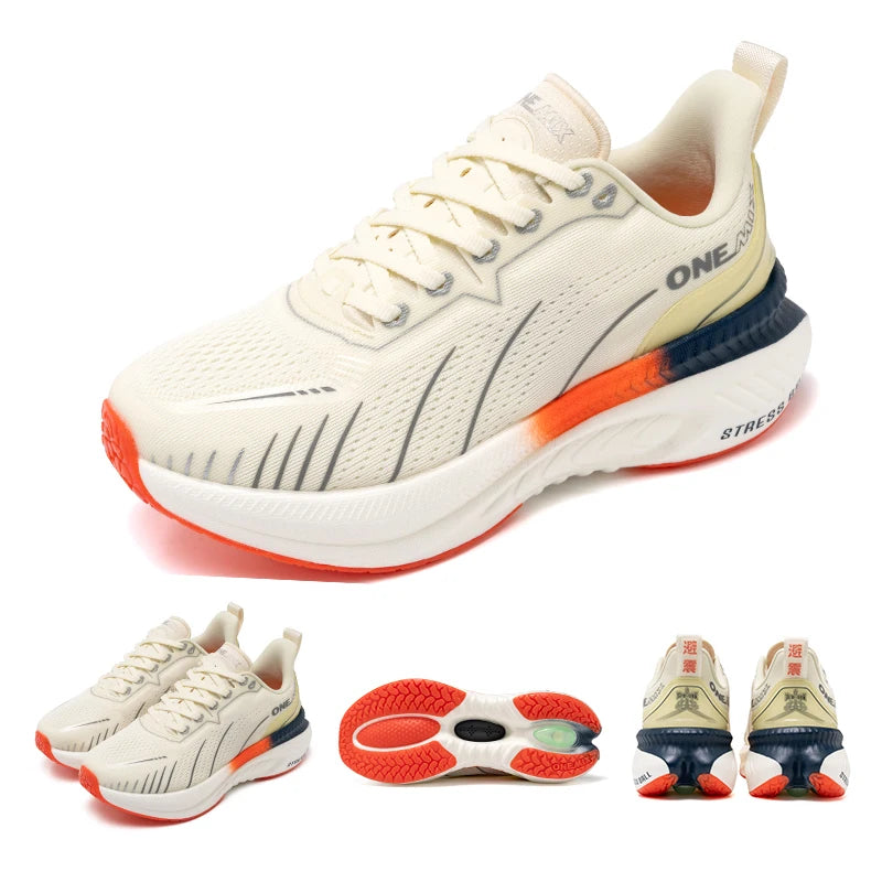 ONEMIX White Road Running Shoes for Men Air Cushion Outdoor Sport Shoes Male Trainers Summer Jogging Shoes Women Footwear