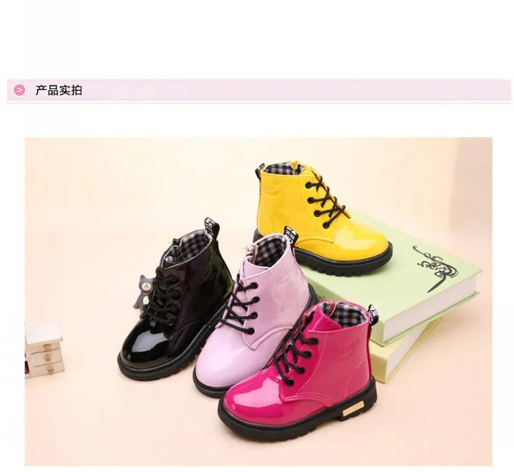 Kids Girls Boys Boots Non-slip Wear-resistant Soft Bottom Children Boys Girls Shoes Handsome Fashion Kids Warm Shoes