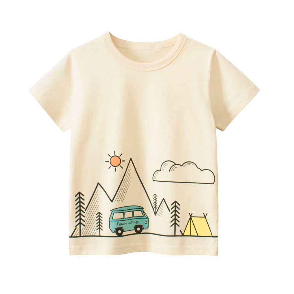 2-8T Toddler Kid Baby Boys Girls Clothes Summer Cotton T Shirt Short Sleeve Graffiti Print tshirt Children Top Infant Outfit