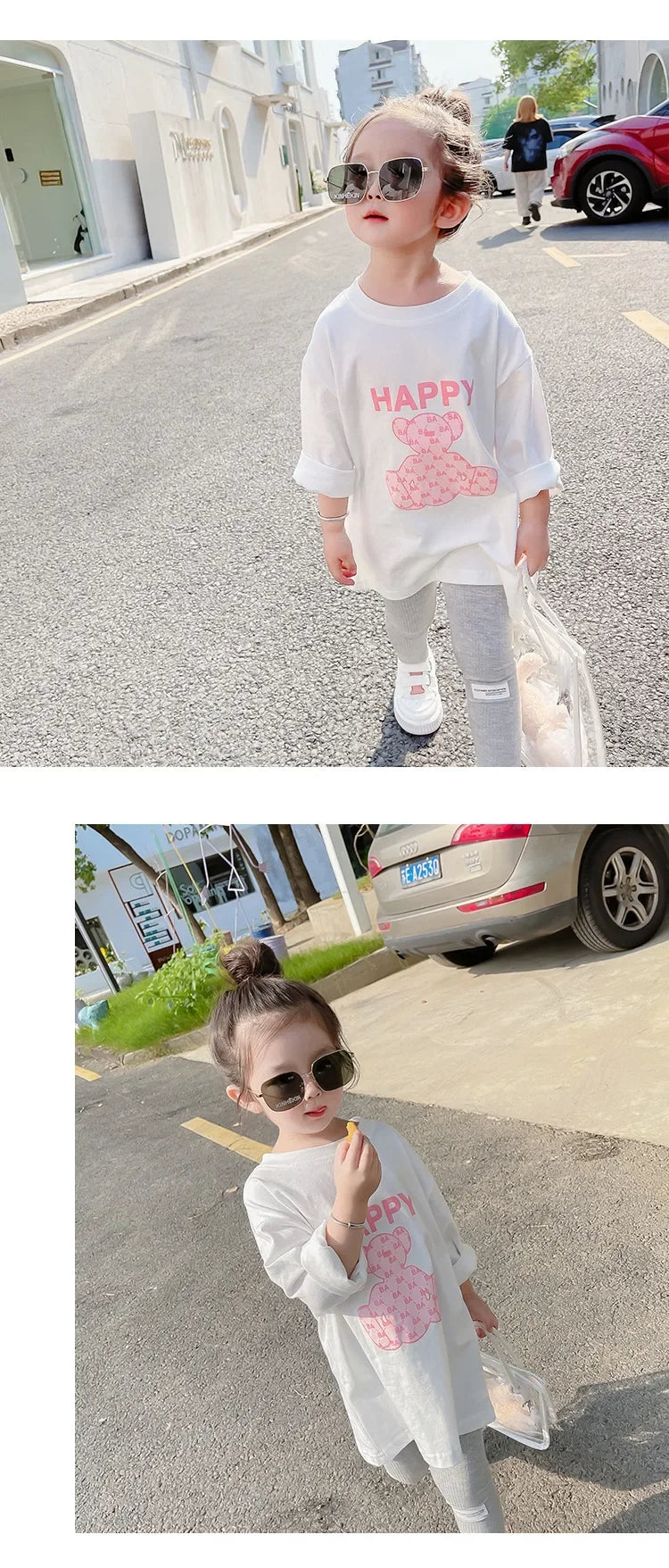 2024 Autumn Children's Fashionable Sports Set Baby Girl Sweater + Leggings Two-piece Sets Girl Toddler Cartoon Alphabet Clothing