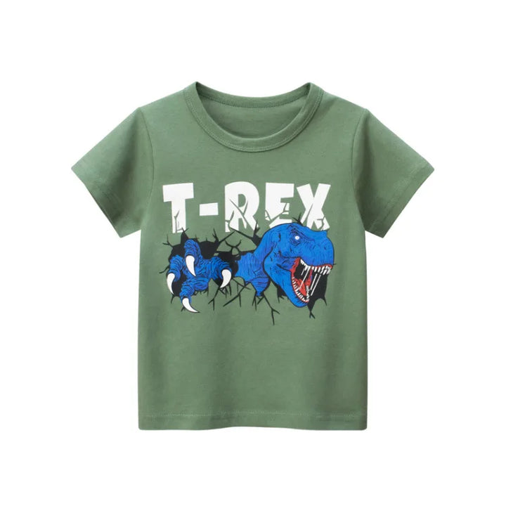 OLEKID 2024 Summer Children Boys Clothing Printed Cartoon Boys T-Shirts 2-8 Years Kids Baby Boy Tops Short Sleeve Toddler Tees