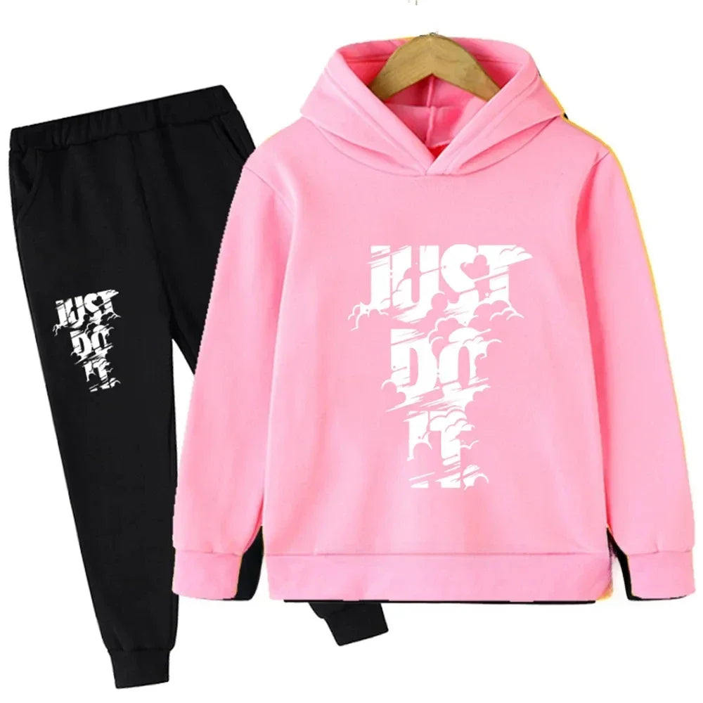 Children's Spring/Autumn Casual Sportswear Boys and Girls Hoodie+Pants 2-piece Set Daily Children's Clothing Set 3-14 Years Old