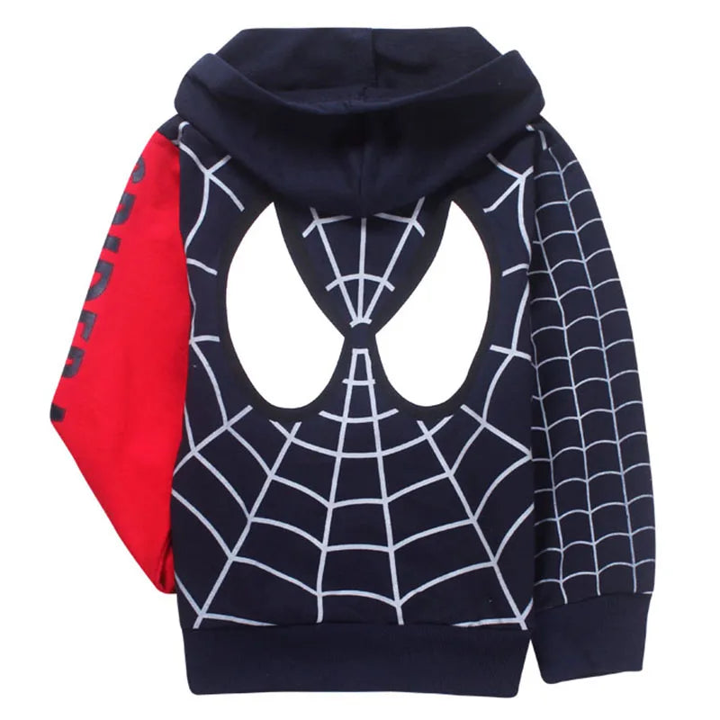 Boys Hoodies Sweatshirts Cartoon Spiderman Kids Outwear Zipper Hooded Clothes Fall 2024 New Spider man Children's Clothing