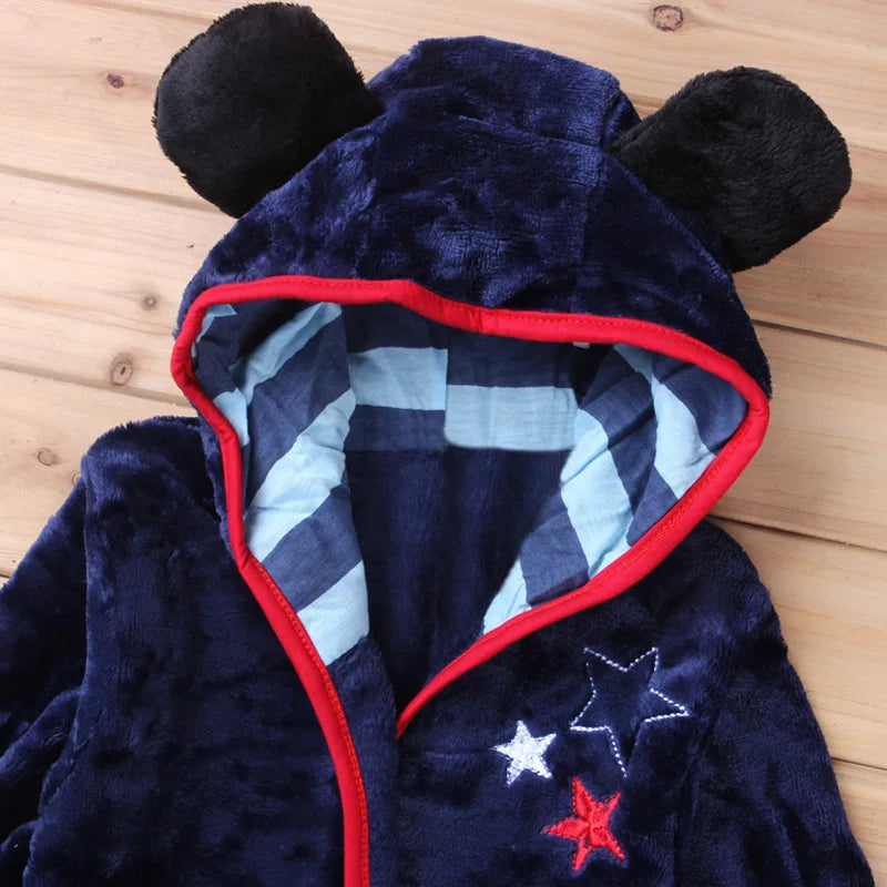 New Children Pijama Infantil Kids Warm Pajama Mickey Pyjamas Boys Baby Girls Animal Flannel Sleepwear Robe