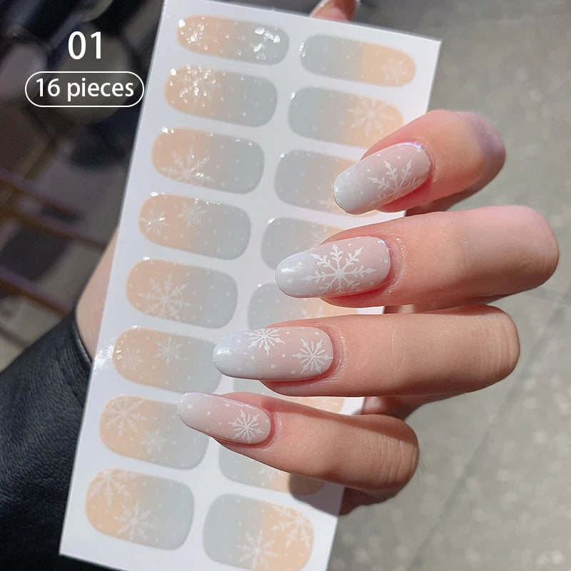 Full Cover Nail Stickers Fashion Nail Polish Nail Decoration Sparkling Glitter Self Adhesive Manicure Designer Nail Art Sticker