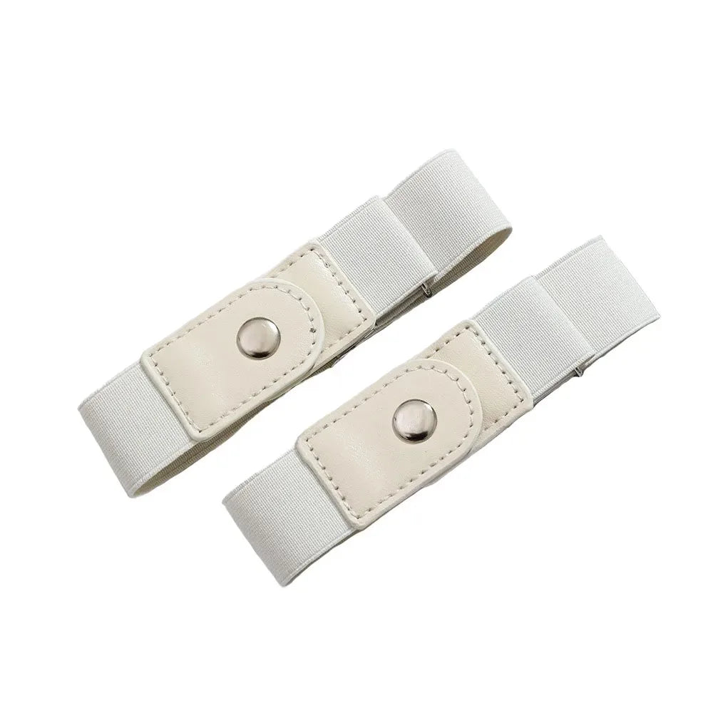 2pcs/set No Buckle Elastic Belt For Women Men Unisex Stretch Belt For Pants Jeans Casual Buckle Free Adjustable Invisible Belt