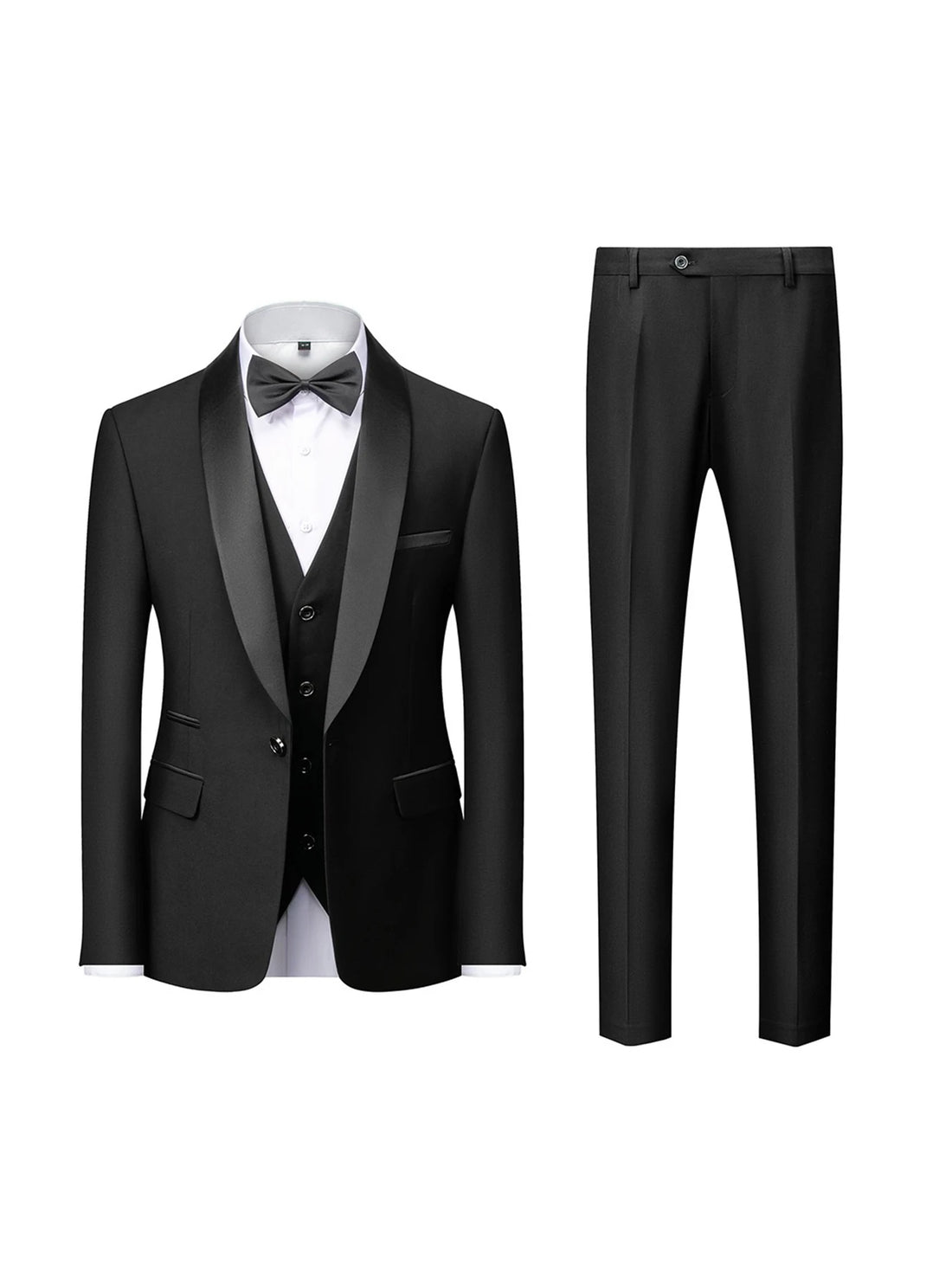 Men's suit green collar formal dress wedding three-piece suit orthodox suit vest pants