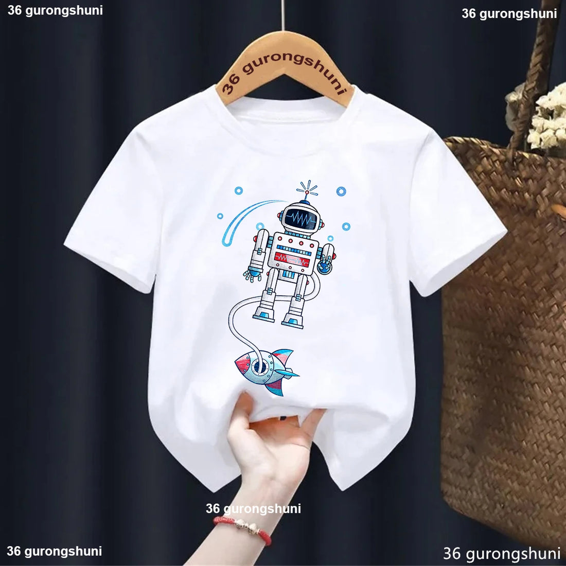 Newly Boys T-Shirts Astros Playroom Cartoon Print Children'S Tshirt Summer Casual Boys Clothes Toddler T Shirt Tops 1 To13 Year