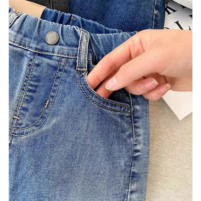 Kids Boys Jeans 2023 Spring And Autumn New Fashionable Elastic Pants Children's Wear Boys Loose Thin Jeans Children's Trousers