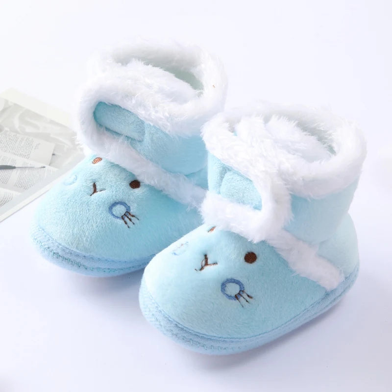 Snow Boots Baby Toddler Soft Sole Plus Velvet Warm Newborn First Walkers Infant Comfortable Walking Shoes