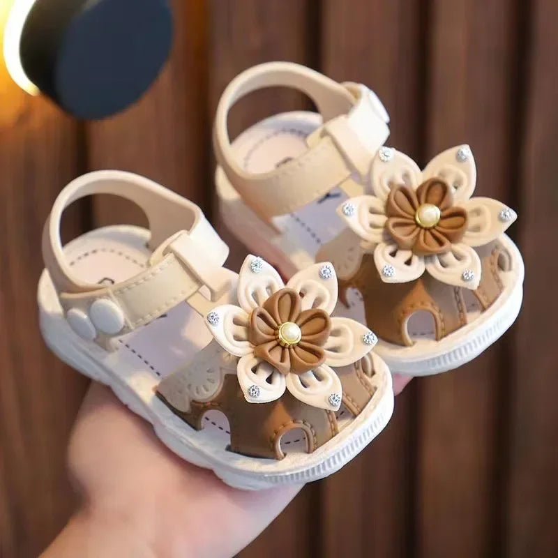 Solid Bow Children's Summer Shoes Cute PVC Beach Non Slip Sandals For Baby Girls Footwear Soft Infant Kids Fashion Sandals