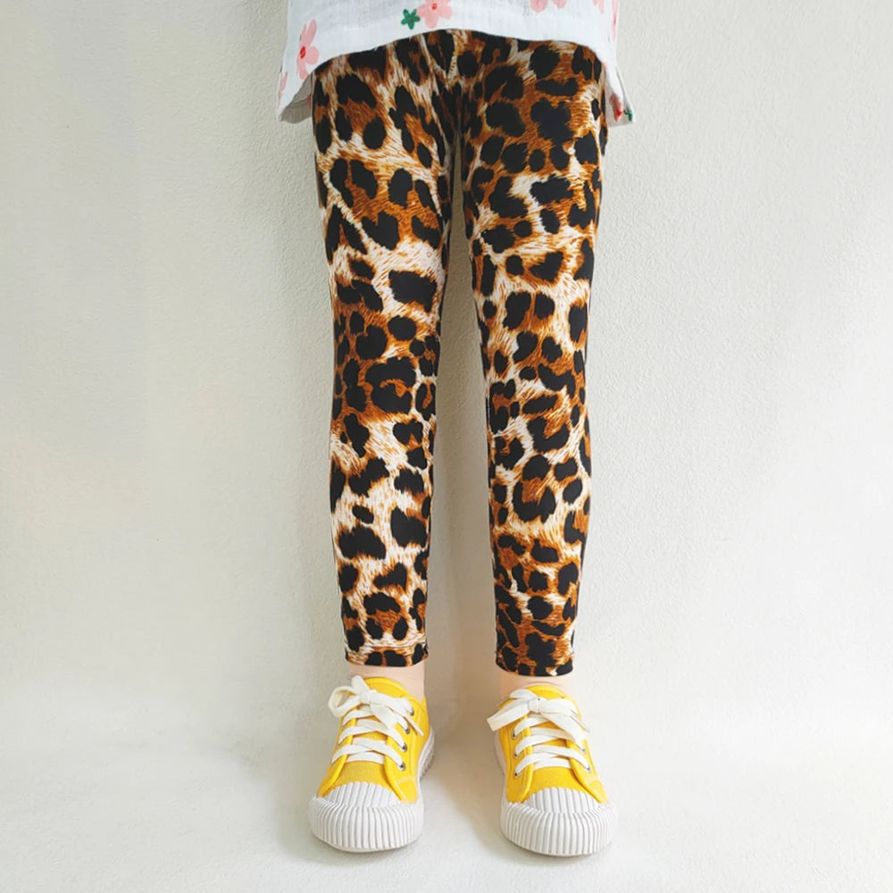 Girls Leggings Summer Kids Print Pants Babys Girls Skinny Leggings Children Girl Slim Elasticity Trousers Pencil Pants 2-13 YEAR