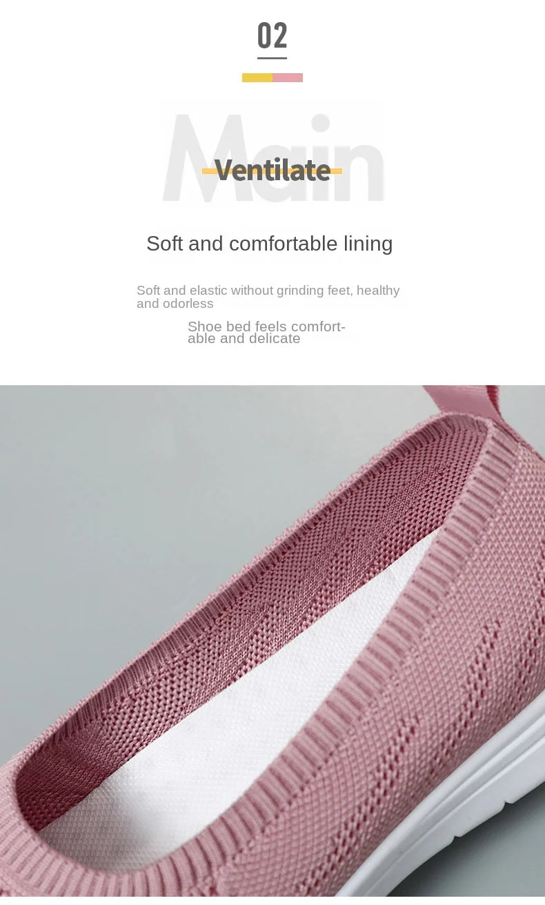 Women's Slip On Solid Color Shoes Summer Fashion Mesh Breathable Casual Shoes Walking Non Slip Platform Sandals Flats Loafers