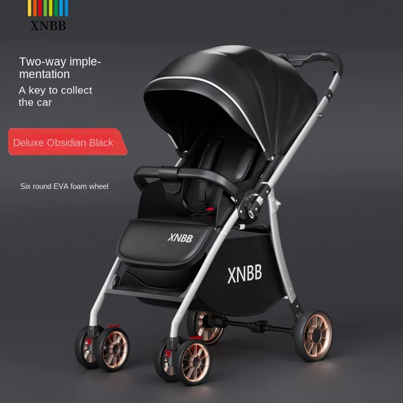 Baby Stroller can Sit or Lie Down Two-way High Landscape Portable Shock-absorbing One-touch Folding Children's Stroller Pram