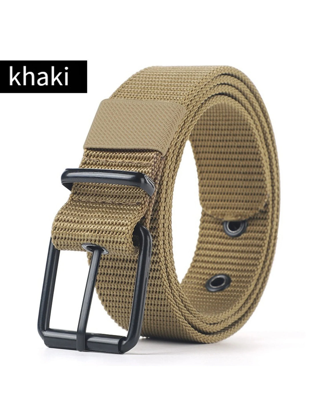 Perforated canvas belt men's needle buckle belt student youth Korean version versatile jeans belt military training extend