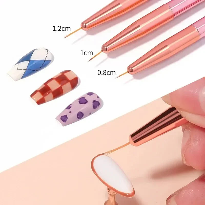 5/20Pcs Nail Art Brush Design Tip Painting Drawing Carving Dotting Pen Professional Nail Brushes Set Nail Art Manicure Tools