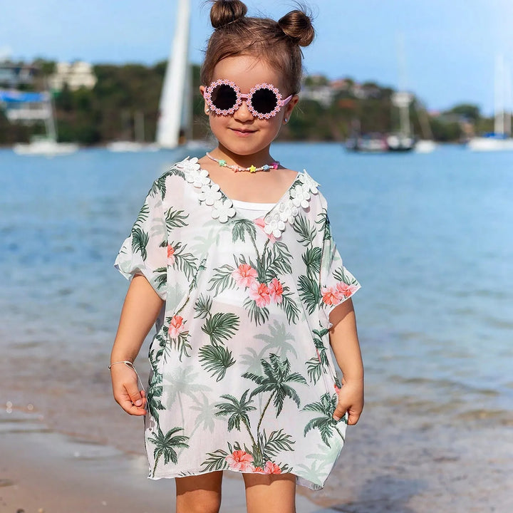 Children'S Cover Up Shirt Girl'S Cute Swimsuit Beach Cardigan Top Dress Bathing Suit Summer Casual Holiday Girl Swim Shirt