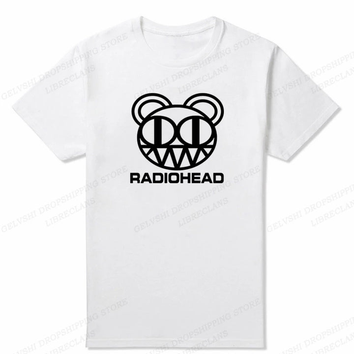 Vintage Radiohead T shirt Men Fashion T-shirt Cotton Tshirt Boy Tees Short Sleeve T-shirt Rock Band Camisetas Men's Clothing