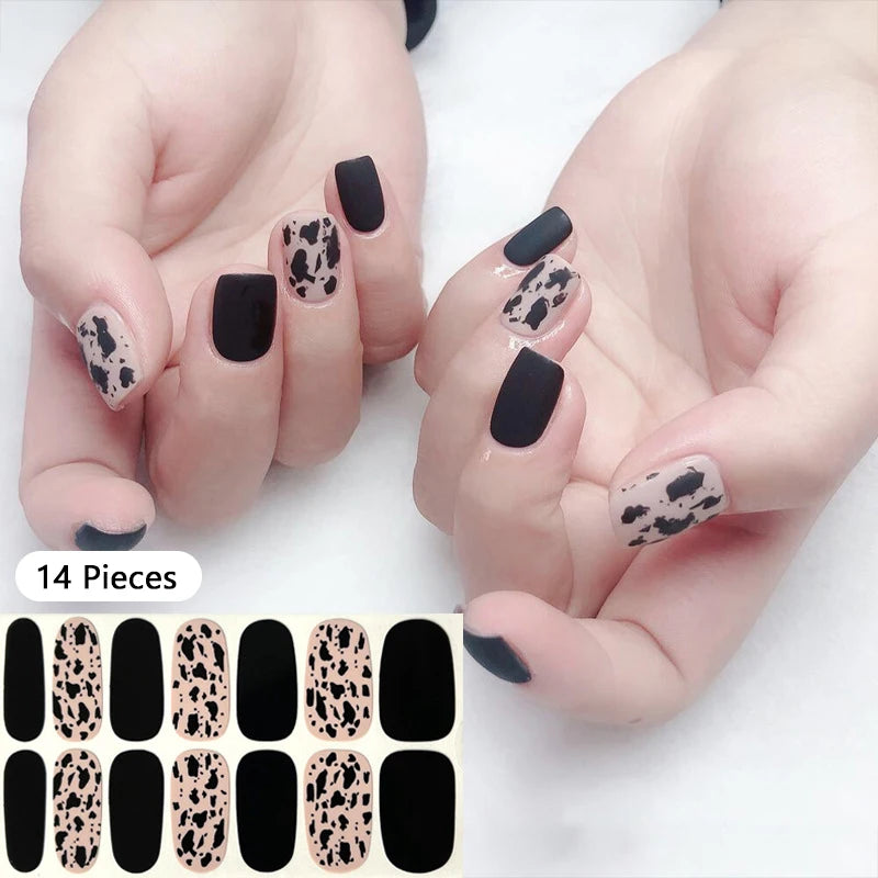 Full Cover Nail Stickers Fashion Nail Polish Nail Decoration Sparkling Glitter Self Adhesive Manicure Designer Nail Art Sticker