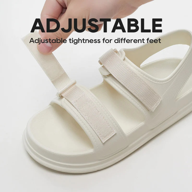 UTUNE Adjustable Women's Sandals Summer Comfortable Platform Shoes Beach Outside Slides Thick Sole Non-slip Slippers Flip Flops