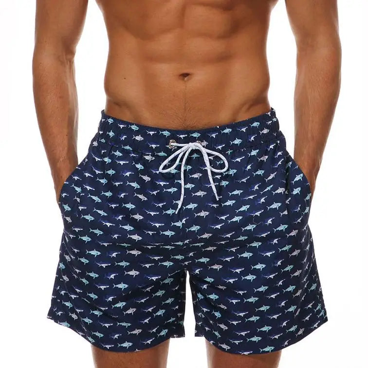 DATIFER Summer Men Beach Print Shorts Surfing Swimwear Fitness Workout Trunks Male Sportswear With Pockets Pants