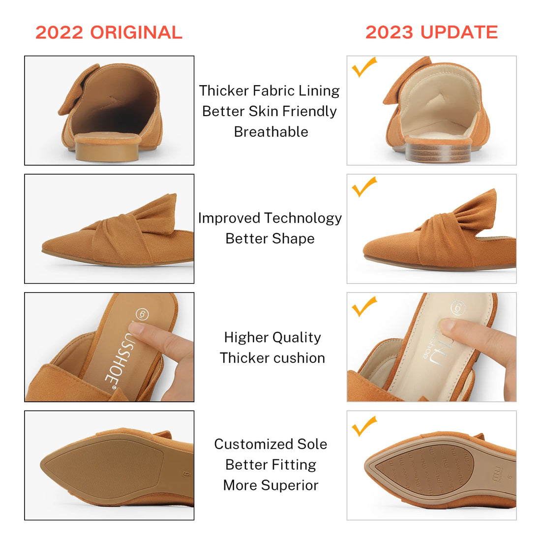 2024 New Women's Mules Slippers Pointed Toe Casual Comfortable Half Slippers Women Shoes