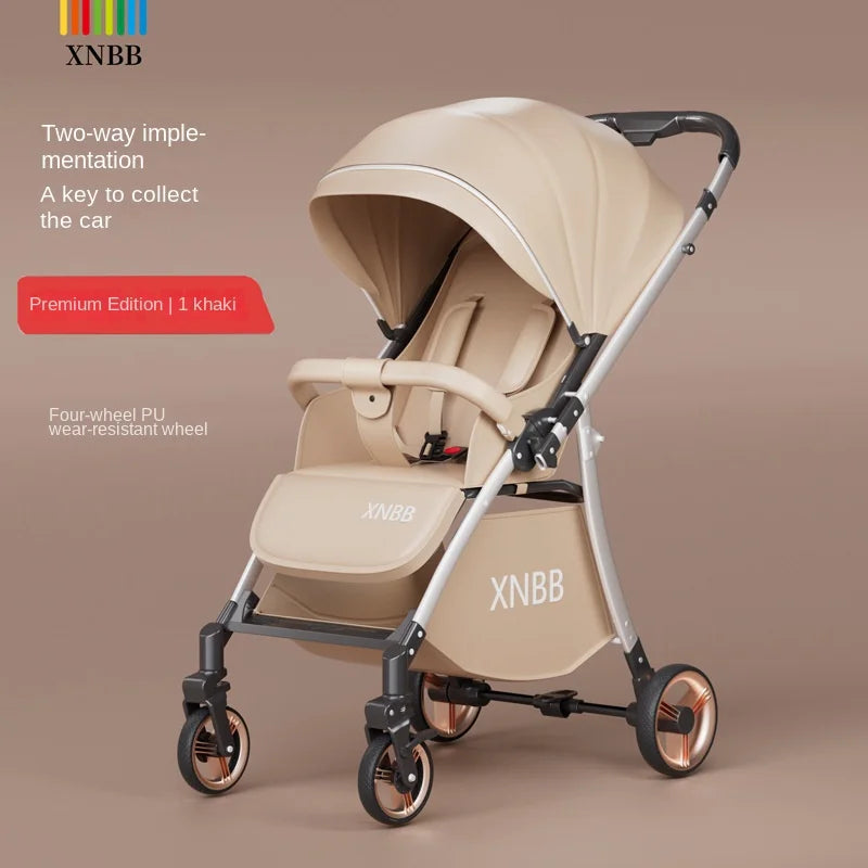 Baby Stroller can Sit or Lie Down Two-way High Landscape Portable Shock-absorbing One-touch Folding Children's Stroller Pram