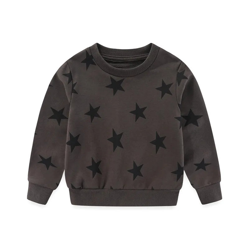 Jumping Meters 2-7T Long Sleeve Stars Print Boys Girls Sweatshirts Autumn Spring Kids Clothes Hot Selling Shirts Tops