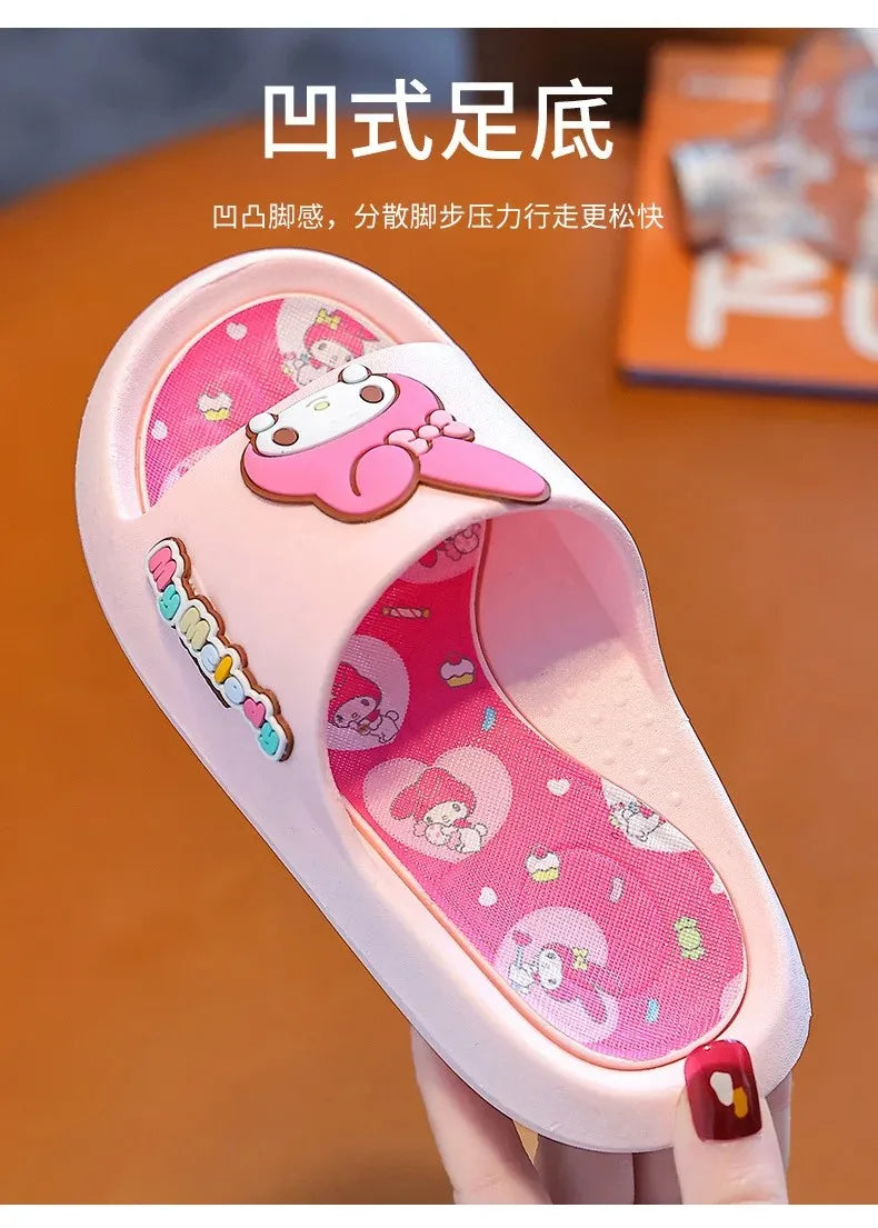 Sanrio Authorization Kuromi Children's Slides Summer Girls Indoor Non-slip Melody Baby Home Boys' Slippers Cute Outdoor Sandals